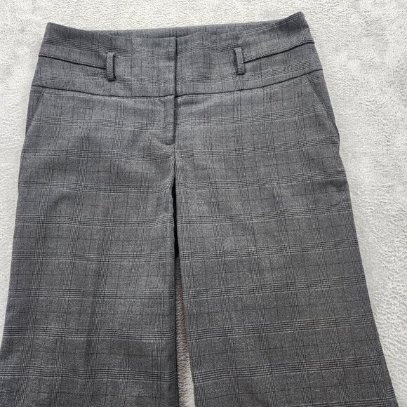 Smart Set Womens Pants Size 8 Reg Wide Leg Flaw Pockets High Waist Grey Check - Picture 4 of 15
